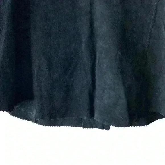 Brandon Thomas Suede Leather Jacket Black Women's Size Small Button Front Blazer - Picture 5 of 7